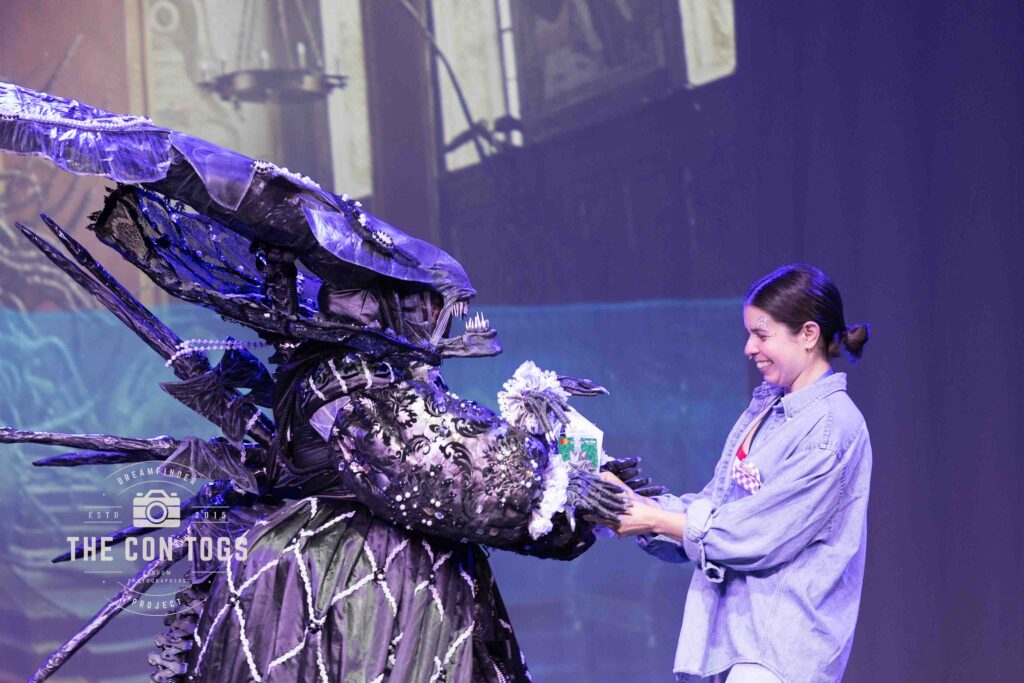 The Art Directors Guild Cosplay Award for Original Concept Design - Elizabethan Xenomorph Queen - Made by Cheerfully Morbid Cosplay
